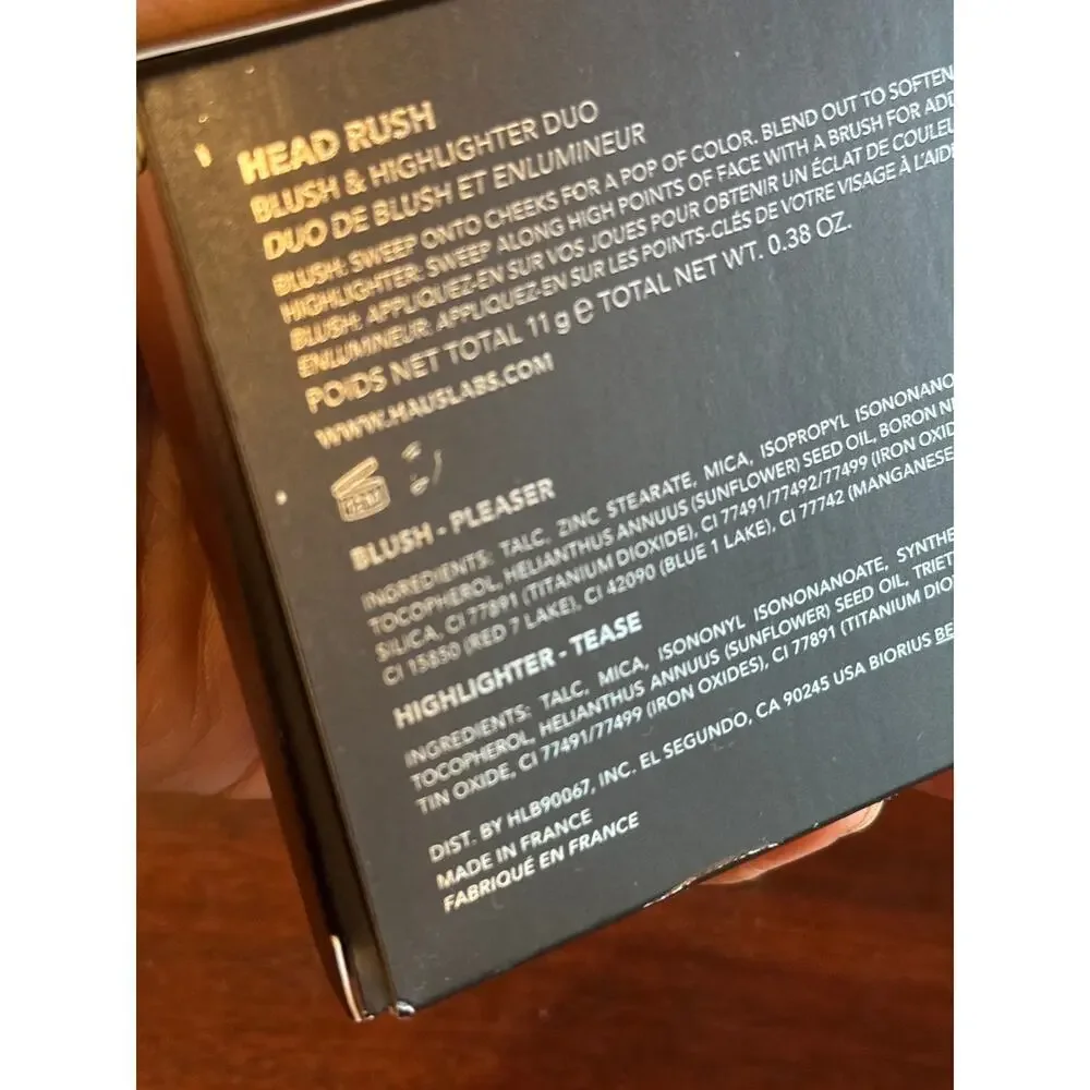 Haus Labs Head Rush Blush Highlighter Duo Pleaser Tease Peach Gold